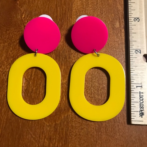 Drop Earrings Yellow/Pink for sale  Brand: unknown - Picture 5 of 7